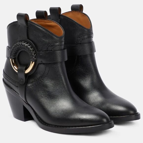 SEE BY CHLOE Hana Leather Harness Ankle Boots 38 7.5 - Picture 1 of 2